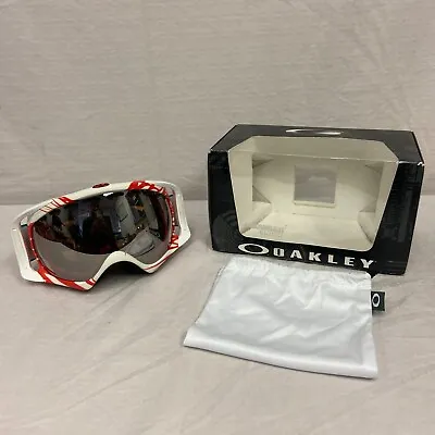 Oakley Crowbar Snow Asian Fit Goggle White/Red W/ Black Iridium Lens *DISPLAY* • $89.99