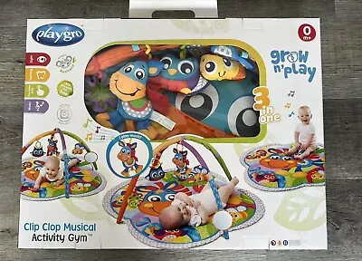 Playgro Clip Clop Musical Baby Activity Gym Padded Play Mat NEW • £12.50