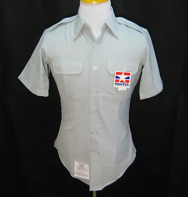 New PROPPER Men's Small Green Wool Short Sleeve Button Front Shirt Army Military • $12.95