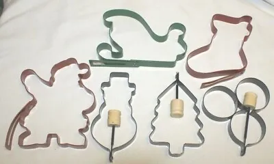 Pancake Egg Molds Christmas Cookie Cutters W/ Handle Sled Santa Stocking Tree • $4.95