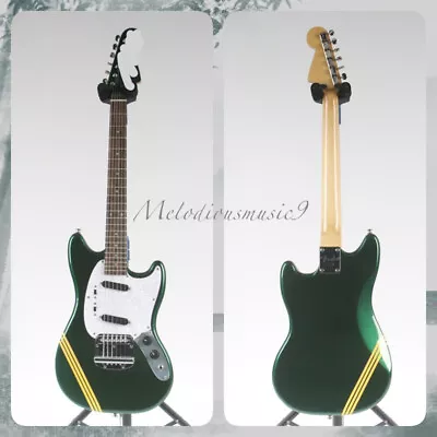 Custom Green Mustang Electric Guitar Chrome Parts Rosewood Fretboard 2S Pickups • $274.55