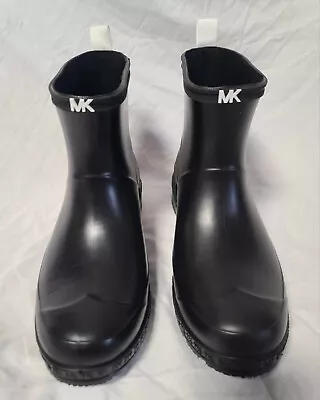 Michael Kors Slip On Rubber Mac Black Rainbootie Rain Boots - Women's Size 9 • $35.98