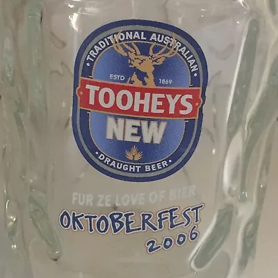 Tooheys Extra Dry (TEDS) Large 2006 Oktoberfest 500ml Dimpled Glass Stein Mug • $25