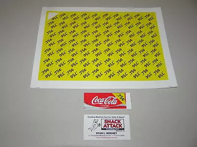 (140) SODA VENDING MACHINE .75 CENT VEND LABEL PRICE STICKERS / Free Ship! • $15.99