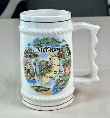 Vintage SOUTH VIET-NAM Graphic Souvenir Beer Stein - Veitnam War Memorabilia • £14.46