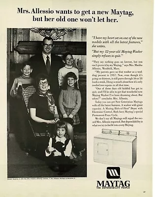 1970 MAYTAG Washer Dryer Martha Allessio Westfield MA Vintage Print Ad • $8.95