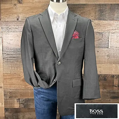 Hugo Boss Pasolini Sport Coat Blazer Suit Jacket Wool 2 Button Taupe 40R • $79.95
