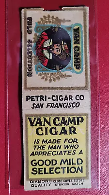 1930s Van Camp Cigars Tobacco  Diamond Quality  Matchbook Matchcover • $22