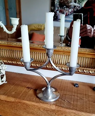 ❤️Silver Plate Mid Century Vintage Ianthe 3 Candleabra Made In England❤️ • £25