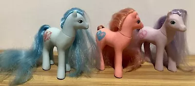 Vintage G1 MLP My Little Pony Pretty Pony Set Of 3 Ponies Flower Beauty Garden • $60