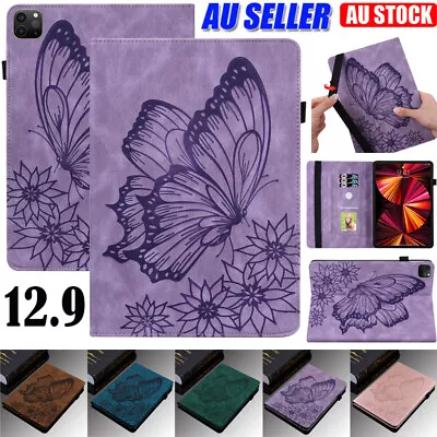 For IPad Pro 12.9 3rd 4th 5th 6th Gen Case Butterfly PU Leather Shockproof Cover • $6.59