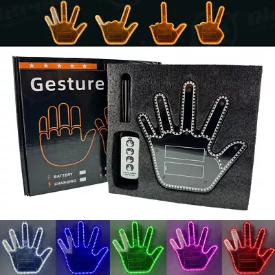 Funny Finger Gesture Light With Remote LED Car Back Window Sign Hand Light • $21.99