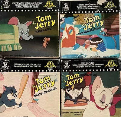 Vintage 1950s Tom And Jerry Lot Of 4 Super 8mm Film Reel • $50