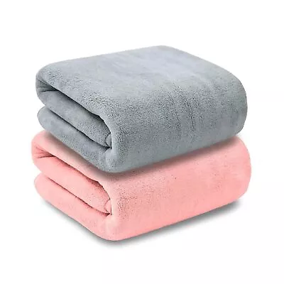 Microfiber Towels For Bath-Soft Coral Fleece Towel With Hook 70 X 140 Cm Pack 2 • $38.26