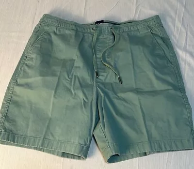 GAP Casual Shorts Mens Large Color Green Elastic Waistband Pockets Preppy Comfy • $14.99