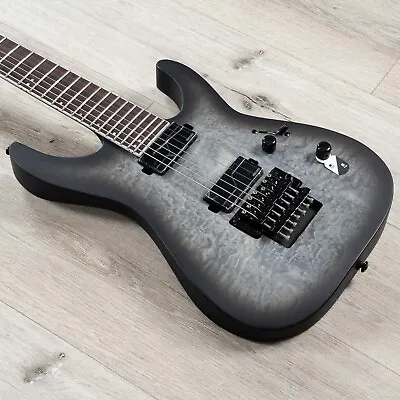 ESP LTD Deluxe M-1007 Baritone 7-String Guitar Quilt Maple Charcoal Burst Satin • $1599