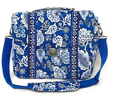 Vera Bradley Retired Blue Lagoon Attache Briefcase Laptop Bag Crossbody Strap • $41.65