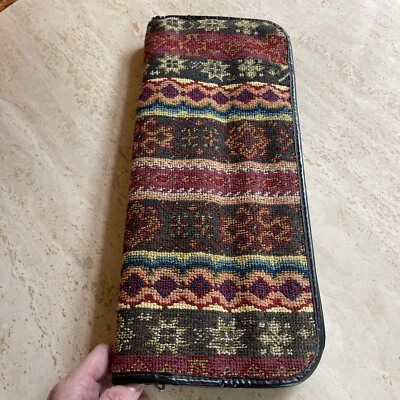 $30 • Buy Large Needlepoint Case Full Of Vintage Knitting Needles Set