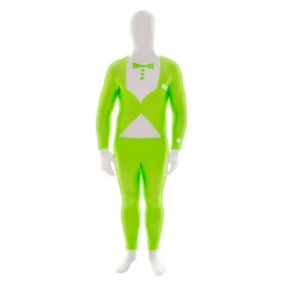 Men’s Fluro Tux Morphsuit Neon UV Tuxedo Fancy Dress Costume Extra Large • £35.99