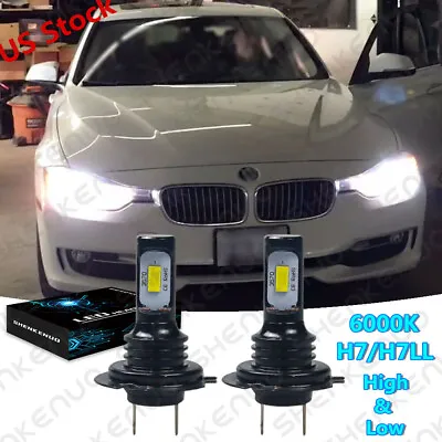H7 Xenon White LED High/Low Beam Headlight Bulbs For BMW E90 F30 328i 330i 335i • $16.66