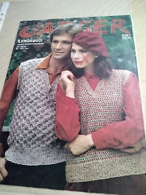 Jaeger Knitting Pattern 4767. Unisex V Neck Slip-overs. Double Knit. 32-42  Ches • £1.29