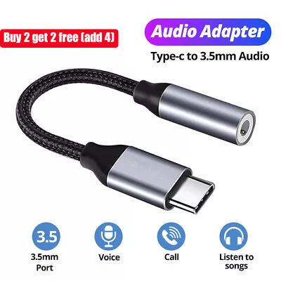 USB Type C To 3.5mm AUX Audio Headphone Jack Cable Adapter For All Mobile Phones • £3.02