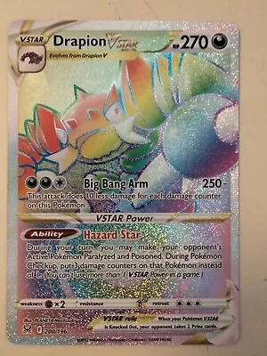 Drapion V Star 200/196 Secret Rainbow Rare Lost Origin Pokemon TCG NM  • $5.50