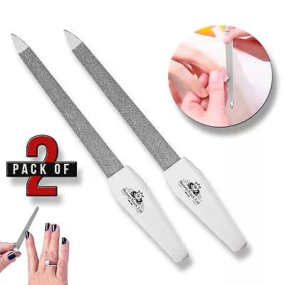 Small Metal Nail File 5  Diamond Dusted Coarse Nail Files Manicure Pedicure Tool • £2.99