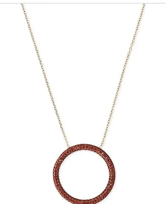 $95 Michael Kors Red Pave Open Circle Necklace D38 • $67.41