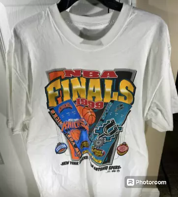 HOT Pro Player NBA Finals Knicks Vs Spurs 1999 Finals Vintage T-Shirt Size S-5XL • $20.99