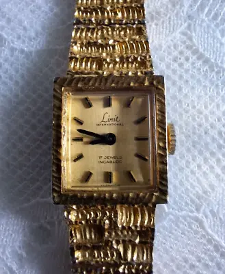 Vintage Limit International 17 Jewels Incabloc Ladies Gold Tone Watch Working • $31.02