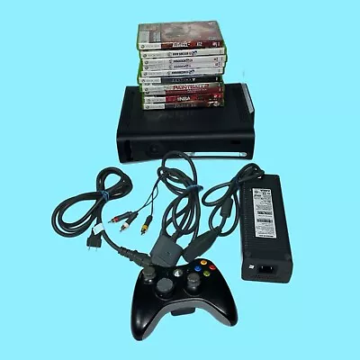 $104 • Buy Microsoft Xbox 360 Elite 120GB Console Set Bundle - Tested - 10 Games