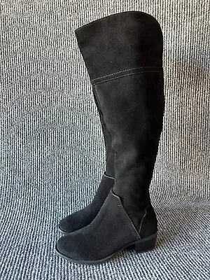 Vince Camuto Leather Boots Womens 5.5 Black Suede Riding Tall Over The Knee • $31.19