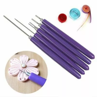 5 X Paper Quilling Tools Kit Needle Pen Slotted Rolling Curling Tweezer DIY Art • £6.29