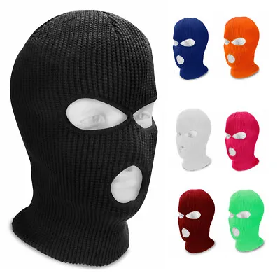 3 Hole Full Face Mask Ski Mask Winter Cap Balaclava Outdoor Beanie Tactical Hat • $4.95