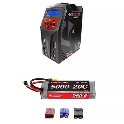 Venom 20C 2S 5000mAh 7.4V LiPo Battery With Pro Duo Charger Combo • $159.98