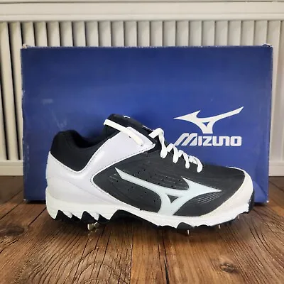 Mizuno 9-Spike Swift Womens Size 5 Black White Metal Softball Cleats 320554.9000 • $29