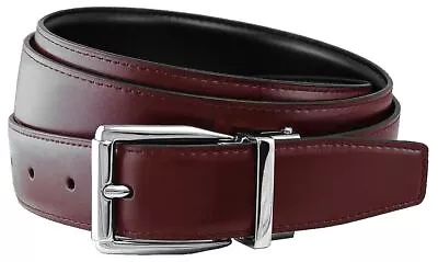 Classic Buckle Reversible Belt Genuine Leather Dress Casual Belt 1-1/8  Wide • $17.95