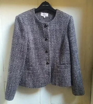 Collarless Blazer-14 Wool Gold Speck Pre-owned From M&S • £10.05