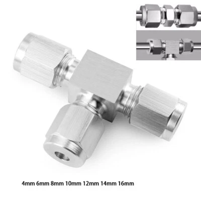 £7.55 • Buy Compression Equal Tee Fittings Plumbing Copper Pipe 4mm 6mmm 8mm 10mm 12mm 16mm