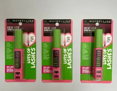 3 X Maybelline New York Lots Of Lashes Mascara Very Black [141] 0.43 Oz • $13.75