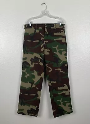 Cabela's Vintage Made In USA Whitetail Camo Polar Fleece Hunting Pants M 34x32 • $69.99