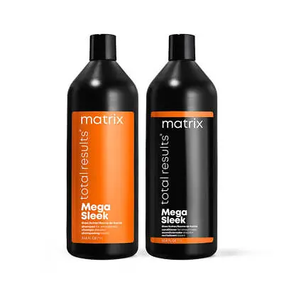 Matrix Total Results MEGA SLEEK Smoothing Shampoo & Conditioner Liter Duo Sealed • $49.50