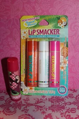 LIP SMACKER* 3pc Balm/Gloss Set TROPICAL FLAVORS Pina Colada+Tangerine+Cabana • $11.99