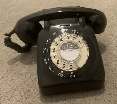 Gloss Black GPO 706 Rotary Dial Telephone - Retro Classic Communication • £24.99