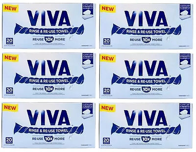 6 X 20 Pack Kleenex VIVA Rinse & Reuse Sheet Towels Paper Based Napkins Towel • $21.99