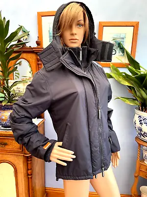 Superdry Boys Windcheater Blue Fleece Lined Waterproof Jacket Coat Size L • £19.99