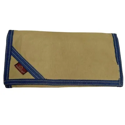 Jordache Tan And Blue Cloth Trifold Wallet Hook And Loop Closure  • £11.68