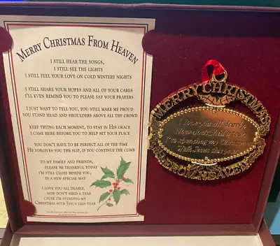 1989 Merry Christmas From Heaven Ornament 24 Kt Gold Plate John Wm Mooney Jr NIB • $11.99