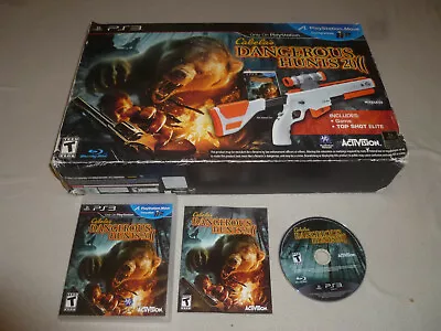 Boxed Playstation 3 Cabelas Dangerous Hunts 20  Game  & Gunset Ps3  • $29.99